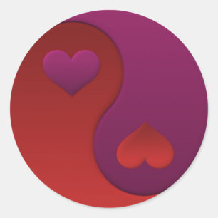 Valentine Yin Yang Classic Round Sticker