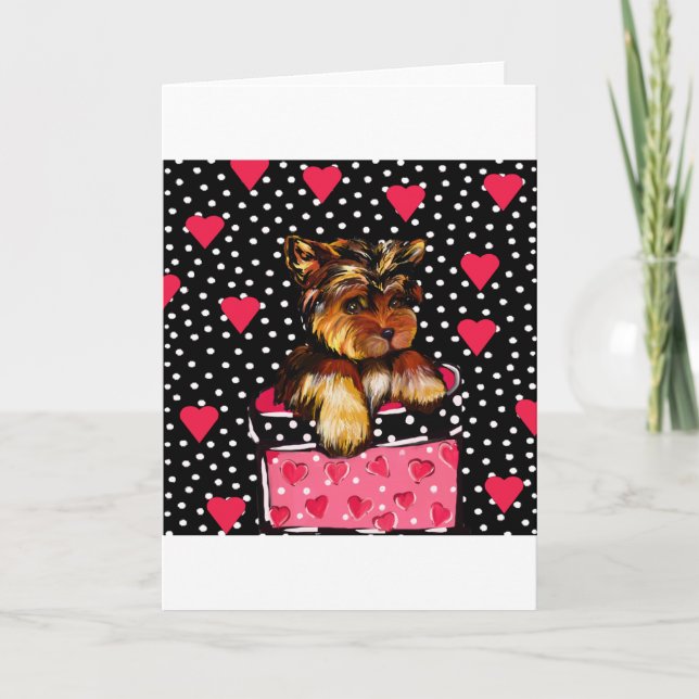 VALENTINE YORKIE HOLIDAY CARD (Front)