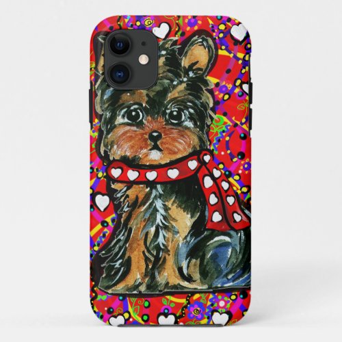 Valentine Yorkie Poo iPhone 11 Case