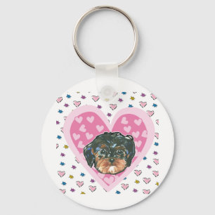 Valentine Yorkie Poo Keychain