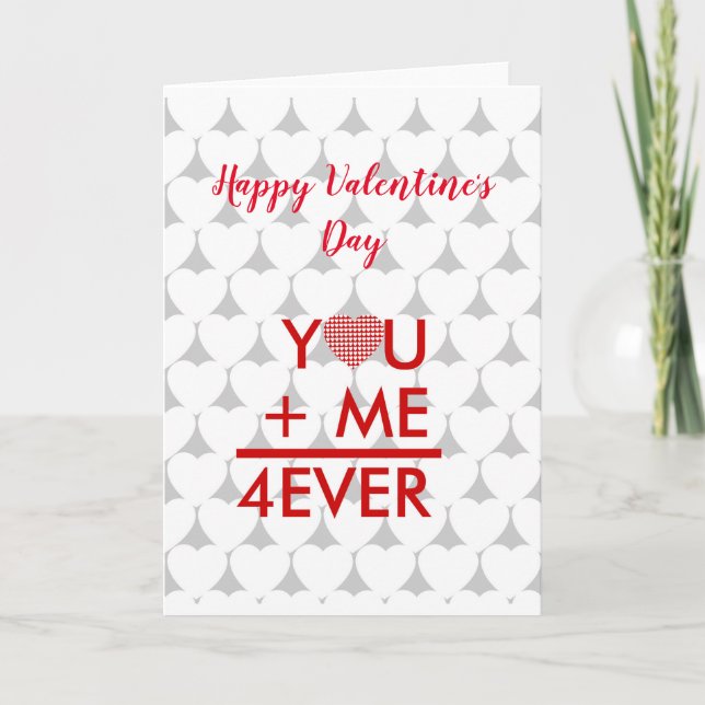Valentine, you and me forever personalized holiday card (Front)
