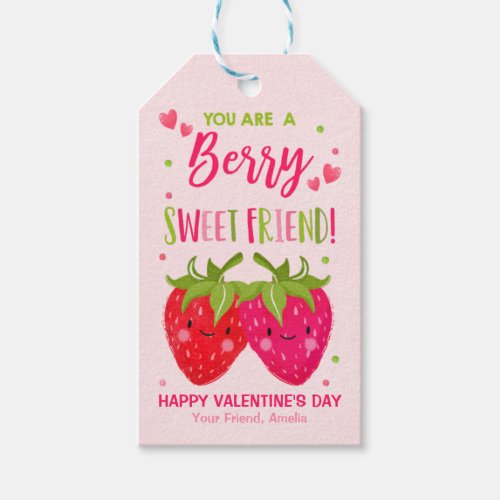 Valentine You Are A Berry Sweet Friend Classroom Gift Tags