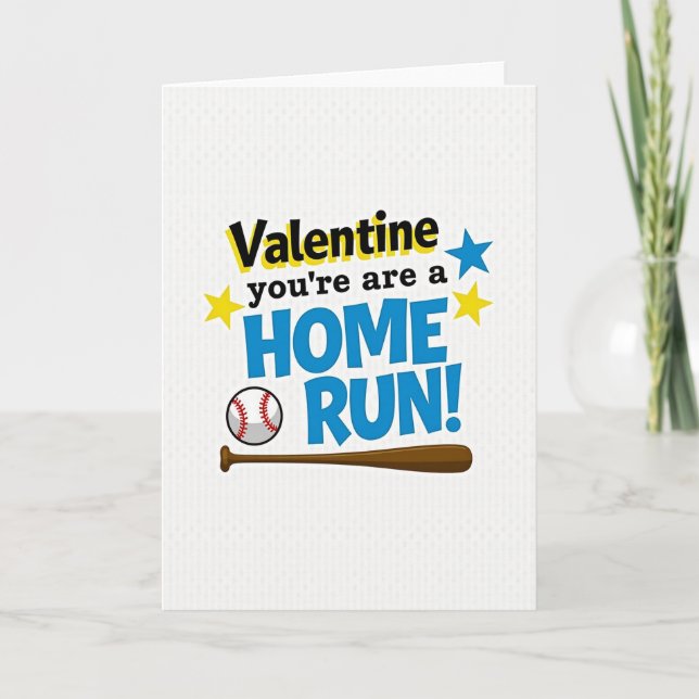 Valentine You Are A Home Run Card (Front)