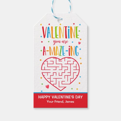 Valentine You Are A_MAZE_ING Maze School Classroom Gift Tags