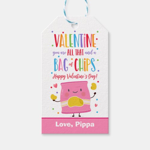 Valentine You Are All That And A Bag Of Chips Gift Tags