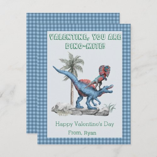 Valentine You Are DINO_Mite Blue Classroom   Holiday Card