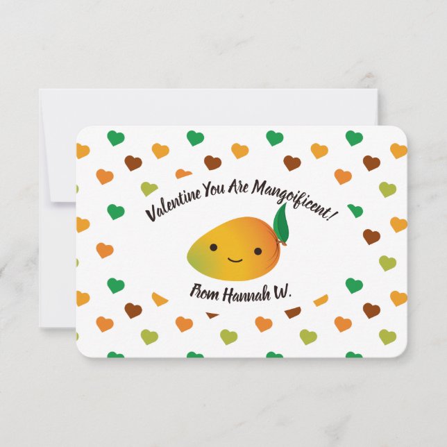 Valentine You Are Mangoificent Mango Note Card (Front)