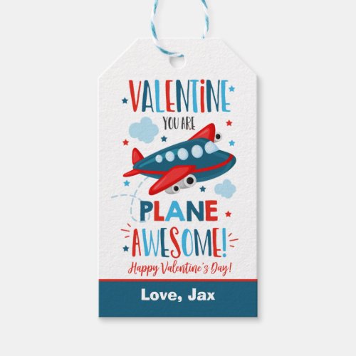 Valentine You Are Plane Awesome Airplane School Gift Tags