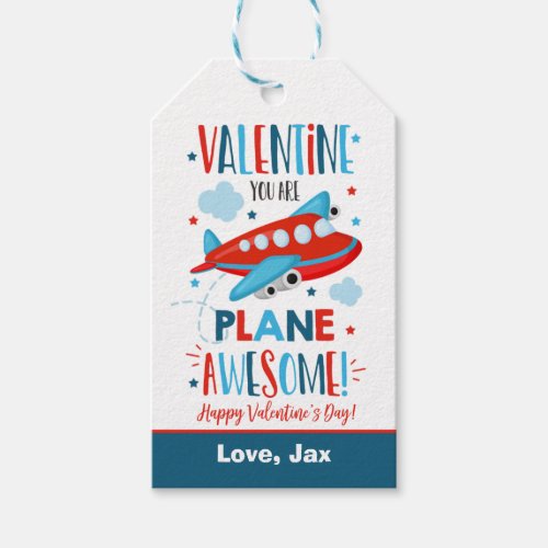 Valentine You Are Plane Awesome Airplane School Gift Tags