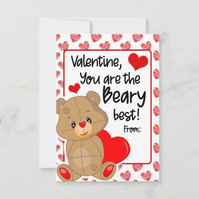 Valentine You are the Beary Best Sweet Card (Front)