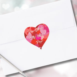 Valentine You Make My Heart Pop Sticker