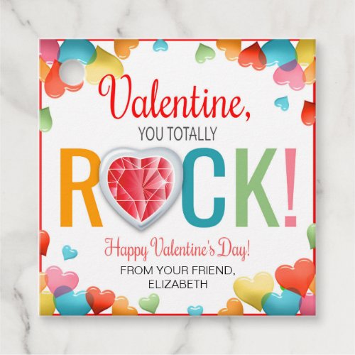 Valentine You Rock Gift Tag