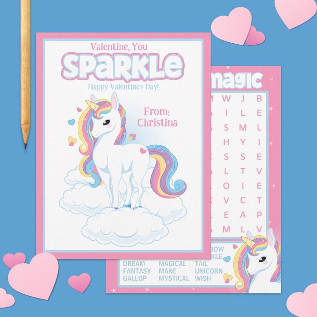 Valentine You Sparkle Classroom Valentine's Day No Note Card (Creator Uploaded)