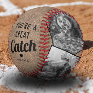 Valentine You're a Great Catch 4 Photo Baseball