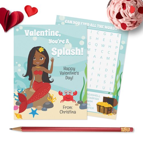 Valentine Youre A Splash African American Note Card