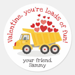 Valentine You're loads of fun Classroom Classic Round Sticker