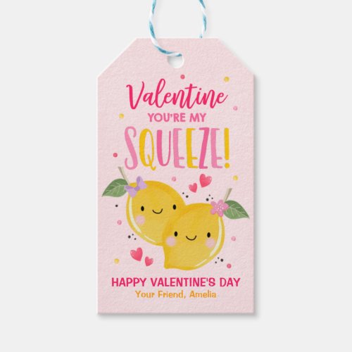 Valentine Youre My Main Squeeze Lemon Classroom Gift Tags