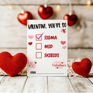 Valentine, You're so Sigma! Teen Valentine's Day Invitation