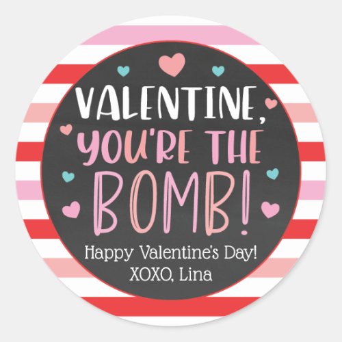 Valentine Youre The Bomb Stickers