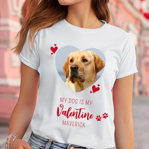 Valentined Day Dog Lover Custom Heart Pet Photo T_Shirt