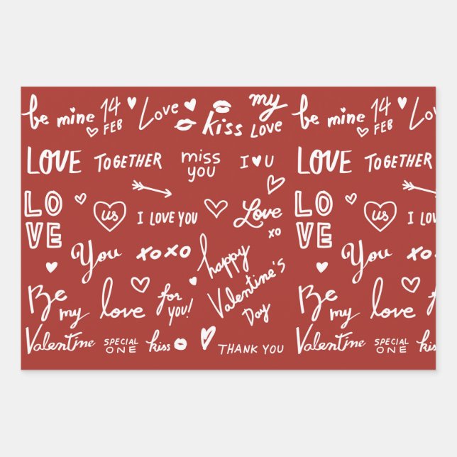 Valentines 19" x 29" Wrapping Paper Sheets, Matte (Front)