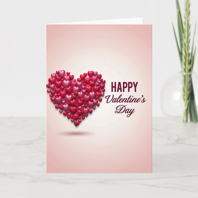 Valentines 3D Hearts Card (Front)