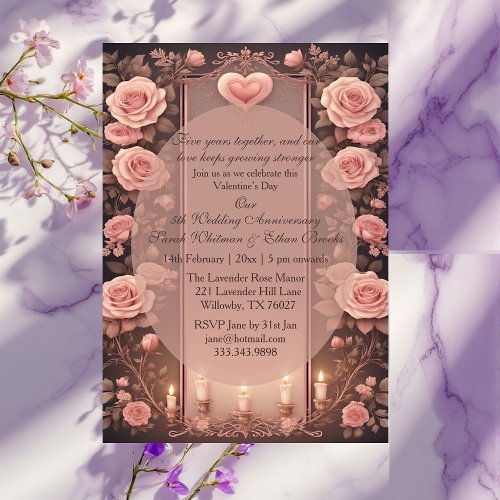 Valentines 5th Wedding Anniversary Burgundy Roses 