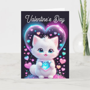 Valentines Adorable Cute Cat Valentine’s Day Card