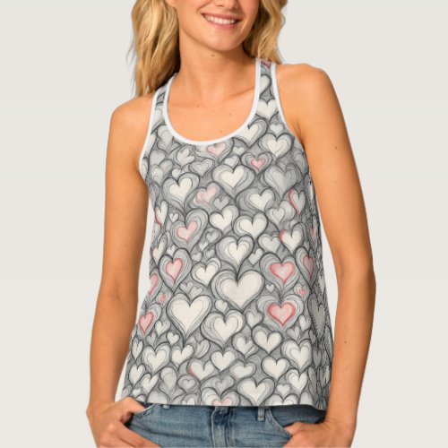 Valentines Adorable Hearts Collection Pattern B Tank Top