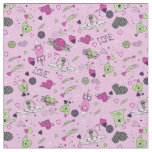 valentines alien love ufo spaceship pink fabric