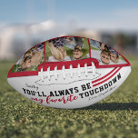 Valentines Always Be My Favorite Touchdown Football<br><div class="desc">The perfect Valentine's Day gift for any football fan is a custom-made football with three photos of your special someone, your name and your partner's name, and the sweet saying "you'll always be my favorite touchdown". Show your special one how much you care by customizing a football just for them...</div>