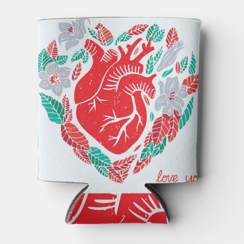 Valentines Anatomical Heart Unique Card Can Cooler