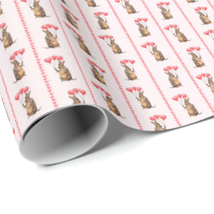 Valentine's Armadillo Wrapping Paper