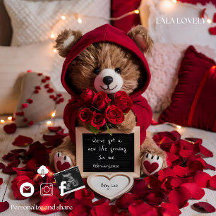 Valentines baby reveal Pregnancy Announcement Card