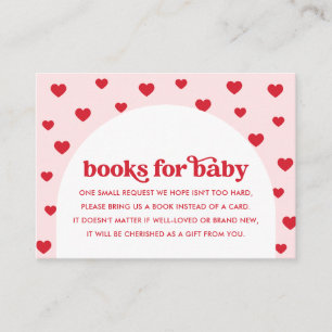 Valentines Baby Shower Books for Baby Enclosure Card