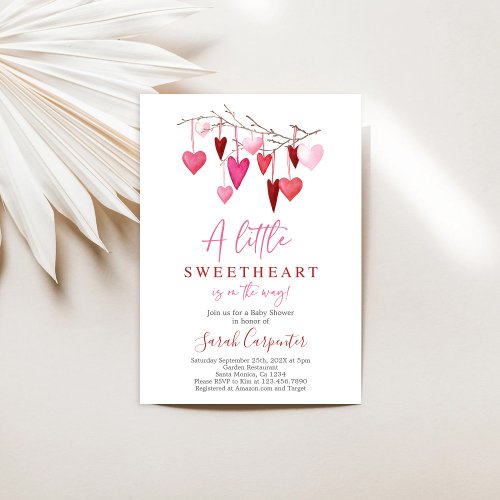 Valentines Baby Shower Girl Invitation