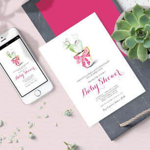 Valentines Baby Shower Invitation Girl, Pink