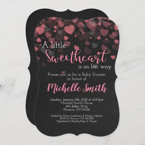 Valentines Baby Shower Invitation SweetheartPink Invitation