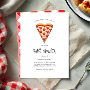 Valentines Baby Shower Pizza Party Invitation