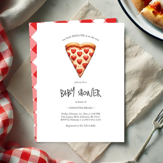 Valentines Baby Shower Pizza Party Invitation (Creator Uploaded)