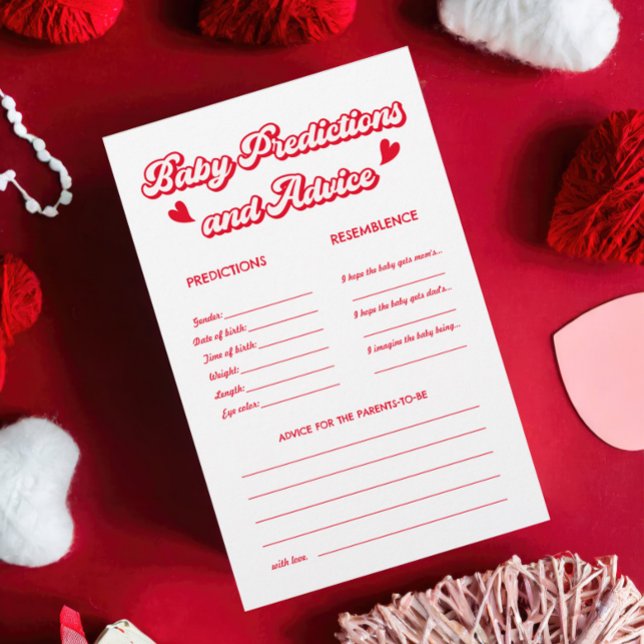 Valentines Baby Shower Predictions and Advice Game (Creator Uploaded)