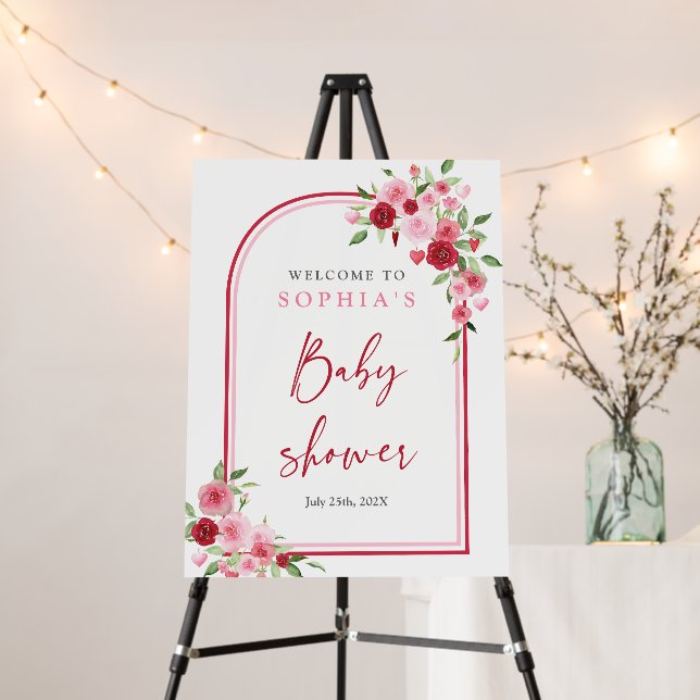 Valentines Baby Shower Welcome sign (In Situ (Stand))