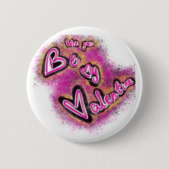 Valentine's badge button (Front)