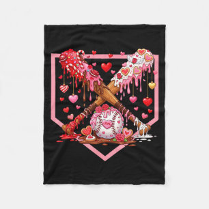 Valentines Baseball Boys Ice Cream Drip Heart Yout Fleece Blanket
