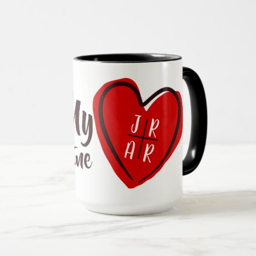 Valentines Be My Valentine Heart Custom White Mug