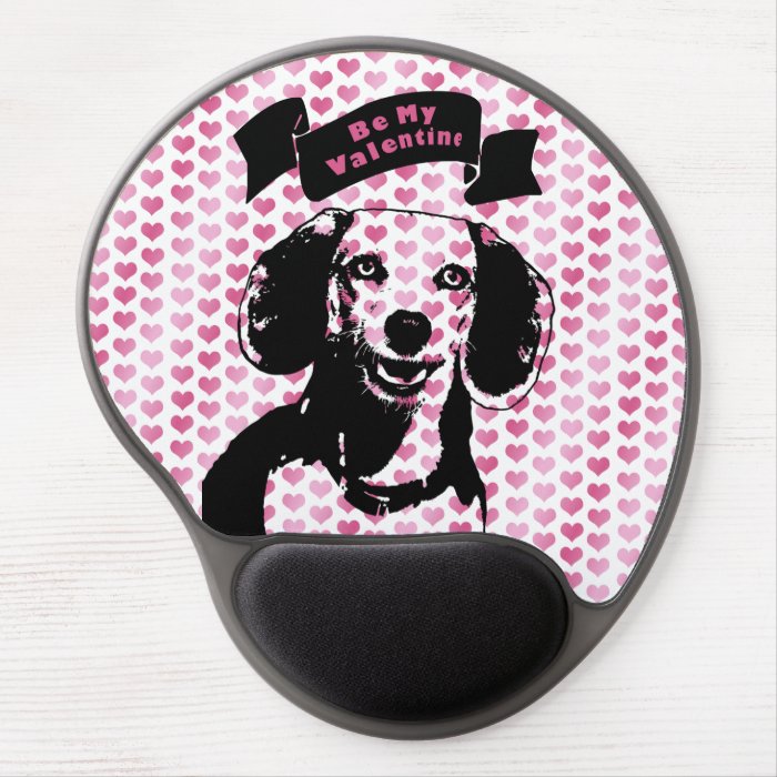 Valentines   Beagle Dog Silhouette Gel Mouse Mat
