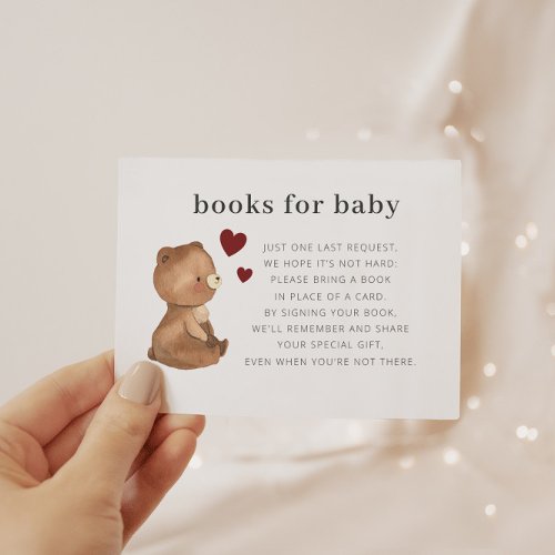 Valentines Bear Books for Baby Enclosure Card
