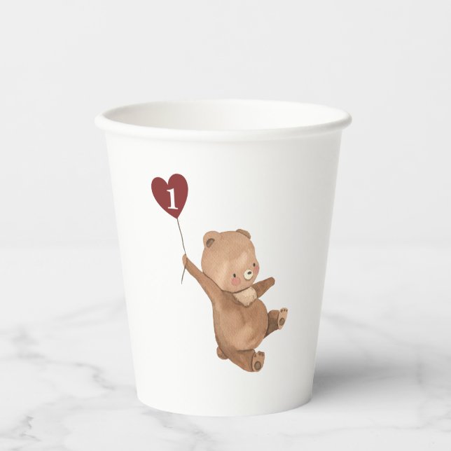 Valentines Bear Paper Cups (Front)