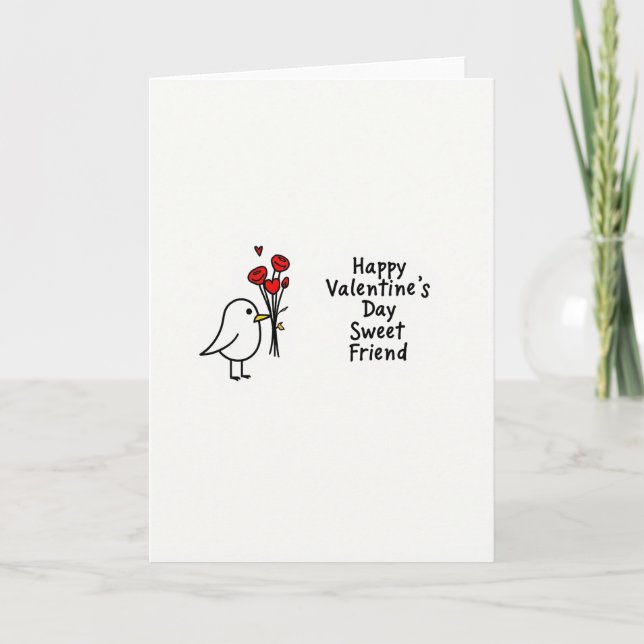 Valentines Bird Friend Card (Front)