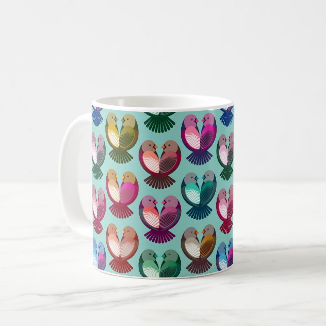 Valentine's birds in love coffee mug (Front Left)